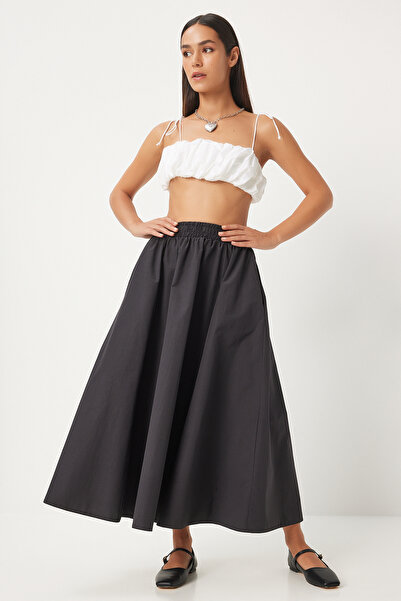 Lovelyİstanbul Fusta Maxi Amestec In Negru Lgp0003