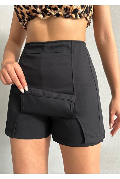 Miss Prova Mini Yırtmaç Detaylı Şort Etek MISSETK3641