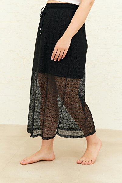 Curly Fusta din dantela cu cravata in talie