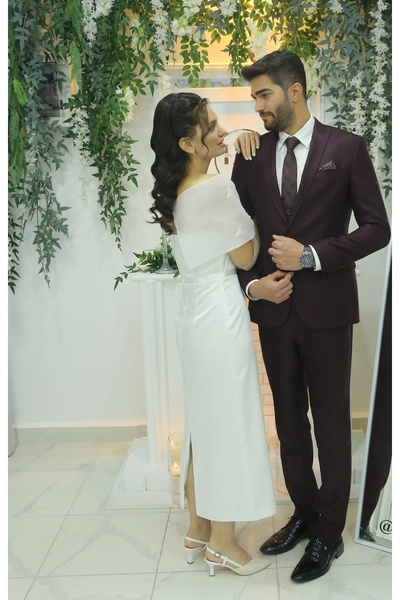 Artzane Home Beyaz Kuğu Kardelen Elbise, Söz Nişan Elbiseleri, Nikah Elbisesi, Beyaz Abiye Elbise, Mezuniyet