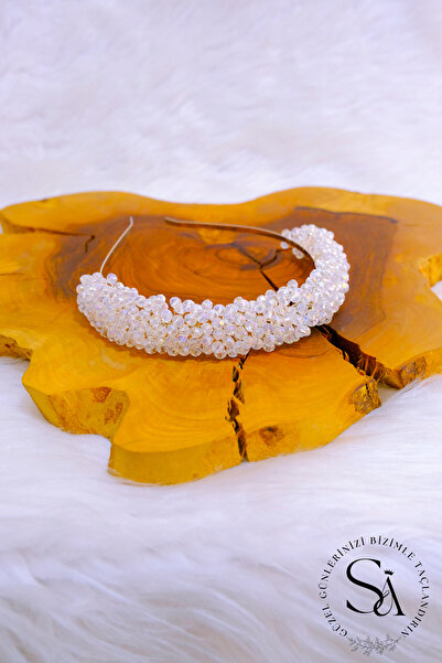 SimgeAksesuar تاج الزفاف الأنيق وإكسسوارات الشعر بأحجار الكريستال - صناعة يدوية بالكامل