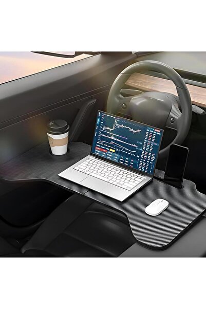 Polham 70x40 Cm Tesla Model Ve Model Y Ile Uyumlu Araç Içi Masa,bardaklıklı Y...