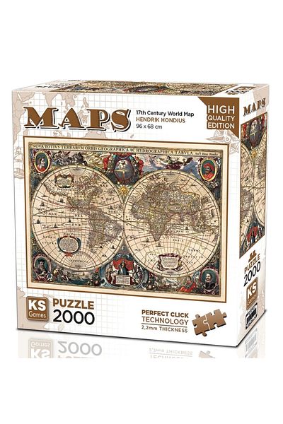 Ks Puzzle Ks Games Puzzle 17Th Centruy World Maps 2000 Pieces-T108 196Cseri