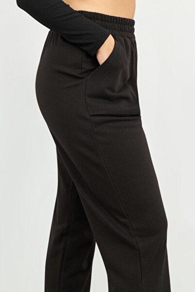 Curly Pantaloni de sport negri cu buzunar pentru geanta