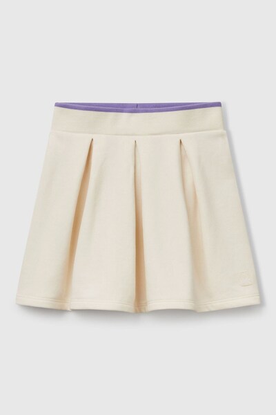 Benetton Girl's Ecru Bnt-G Pleated Skirt