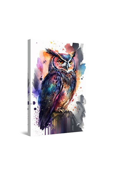 startonight Tablou DualView Startonight Acuarela Bufnita Plina de Culoare, luminos in intuneric, 60 x 90 cm