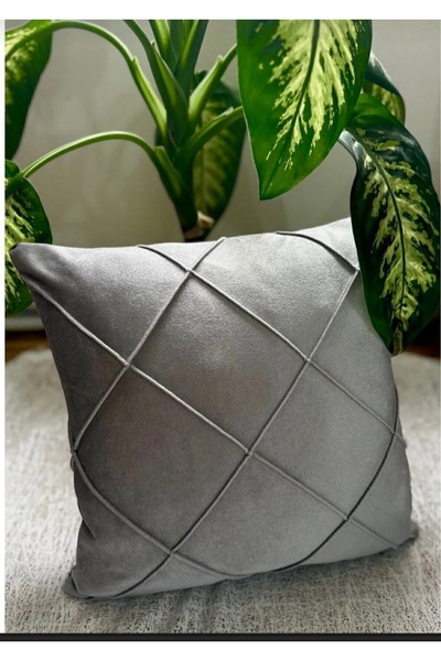 Rüyam غطاء وسادة مزخرف باللون الرمادي