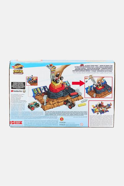HOT WHEELS ساحة سحق شاحنات الوحش، ساحة سحق العظام، أحمر