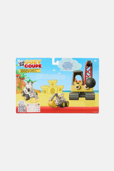 Little Tikes 3 Pieces Lets Go Cozy Coupe Construction Vehicles, Multicolor