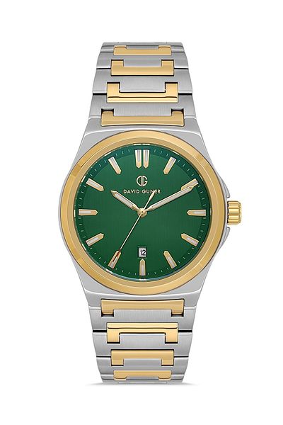 DAVID GUNER Yellow White Coated Green Dial Men's Watch Dg-8781Ga-Ca7