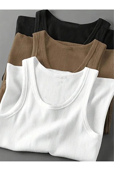 Paşa Yıldız Men's Classic Cotton Singlet with Straps 3 Pack