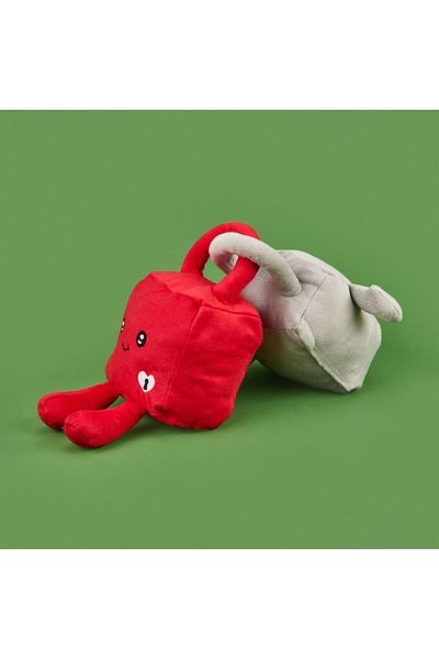 MATMEL Set of 2 Pillows with Lock Figure - Red / Gray