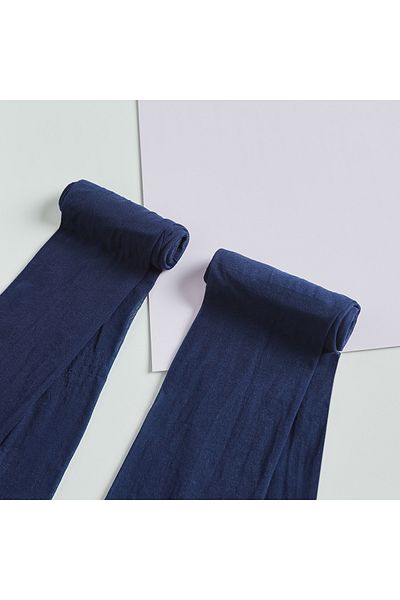 Juniors Solid Tights with Elasticated Waistband - Set of 2