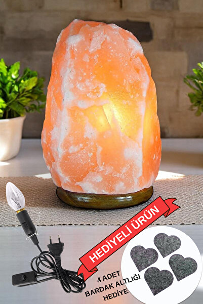 KAŞIKBEY Himalaya Lampshade Salt Lamp 1-2 Kg. Natural Rock Salt Lamp Child - Bedroom Salt Night Light