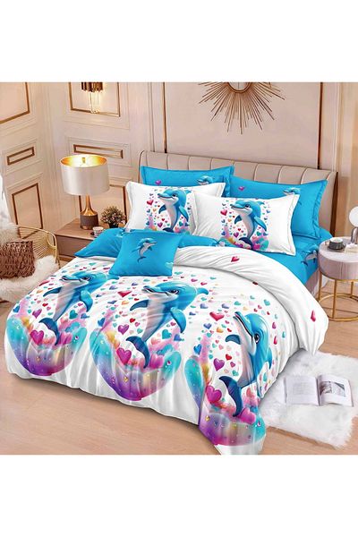 chiraso CHIRASO Finet Bedding Set, 6 Pieces, Sheet 240x250, Quilt 200x230, 4 Pillowcases, Print