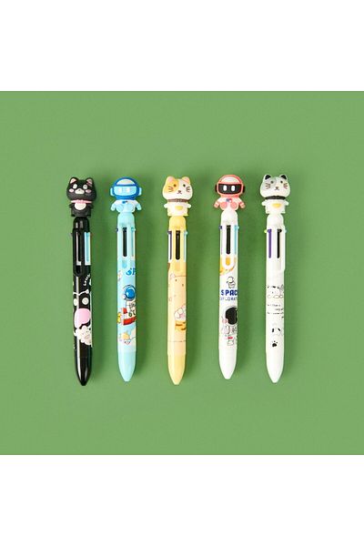MATMEL Unick Color New Cats 6 Color Ballpoint Pen - - 17 cm