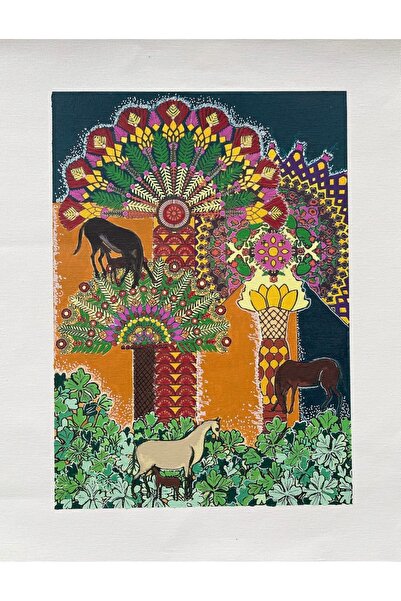 artoloji Sara Çebi - Seri 5 - 2023 -Tuval bezi üzerine akrilik boya - 21x29 cm
