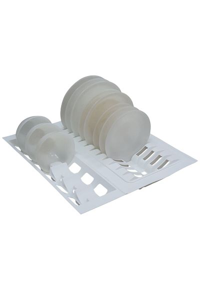 Adilon Drawer Plate Holder and Bowl Organizer White (3cm Can Be Cut from Side to Side, 6cm Can Be Cut from Side to Side) 44X48 cm