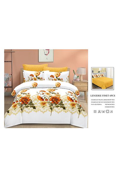 CHIRASO CHIRASO Finet Bedding Set, 6 Pieces, 2 Persons, Sheet 245x250, Quilt 200x230, 4 Pillowcases, Print
