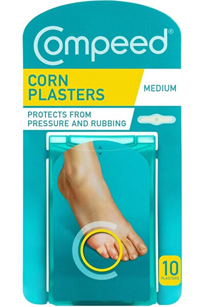 Compeed ضمادات الذرة متوسطة الحجم، 10 ضمادات هيدروكولويدية، للعناية بالقدم