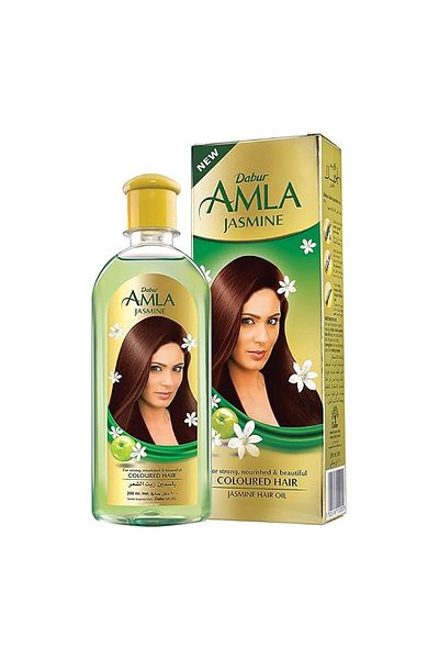 Dabur Amla Jasmine Hair Oil | Non-Sticky Shine-Enhancing Oil with Amla & Jasmine for Soft,