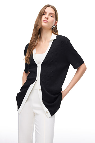 Perspective Black Knitwear Cardigan