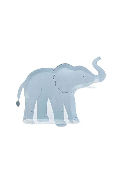 Ginger Ray Elephant Eco Paper Plate, Jungle-Themed - Fun Party Supplies