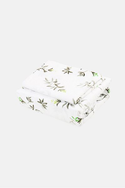 Catherine Malandrino 2 Pieces Allover Print Cotton Touch Flat Sheet With Pillow Case Set, Multicolor