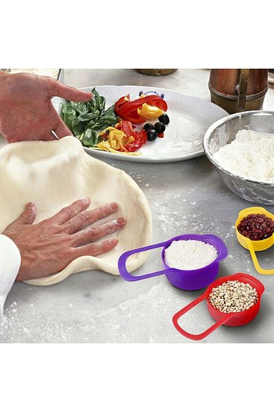 zola Set of 6 measuring cups, plastic, multicoloured, different sizes