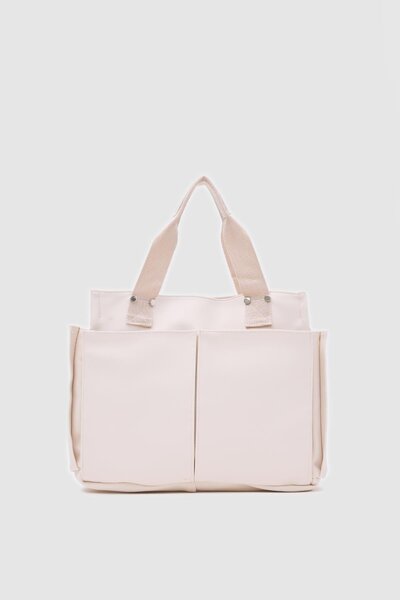 Shule Bags Milano Deri Evrak Çantası Krem