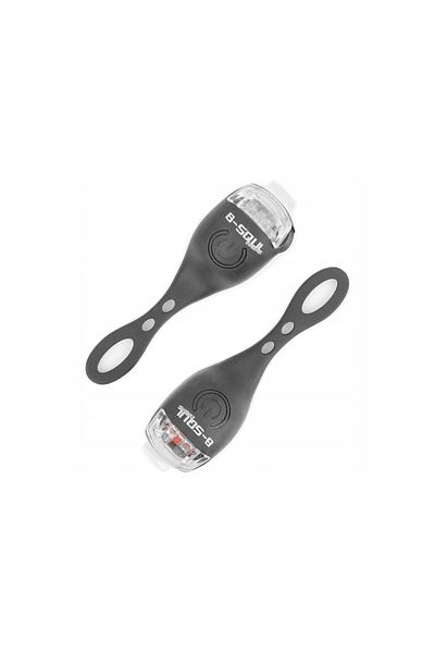 OEM Set of 2 bicycle lights, front and rear, silicone, 4x3.3x6.5cm, black