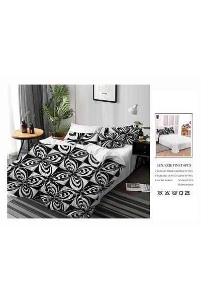CHIRASO CHIRASO Finet Bedding Set, 6 Pieces, 2 Persons, Sheet 245x250, Quilt 200x230, 4 Pillowcases, Print
