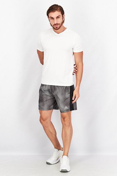 adidas Men Sportswear Fit 7 Inseam Own the Run Colorblock Shorts, Grey/Black