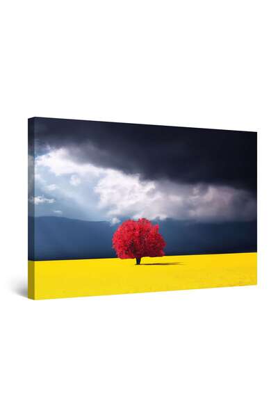 startonight Tablou DualView Startonight Camp galben cu Copac Rosu, luminos in intuneric, 60 x 90 cm