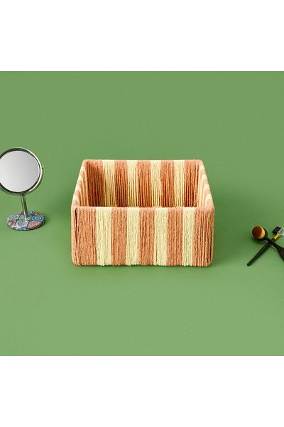 ASPARTAM Casoria Decorative Box - Orange / Cream - 22X22X10 cm