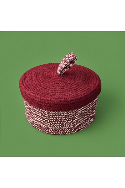 ASPARTAM Living Earthy Hues Decorative Storage Box with Lid - Claret Red - 20X10 cm