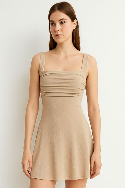 World Fashion Trends Μίνι φόρεμα με τετράγωνο γιακά Jt7076