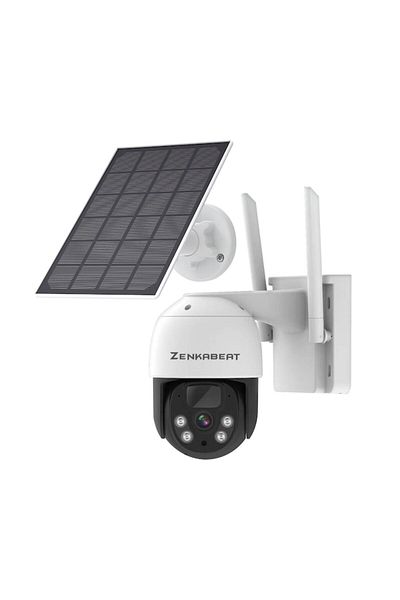 zenkabeat Surveillance Camera with SIM 4G and Solar Panel Zenkabeat Q8-Ultra View, 5MP Full HD