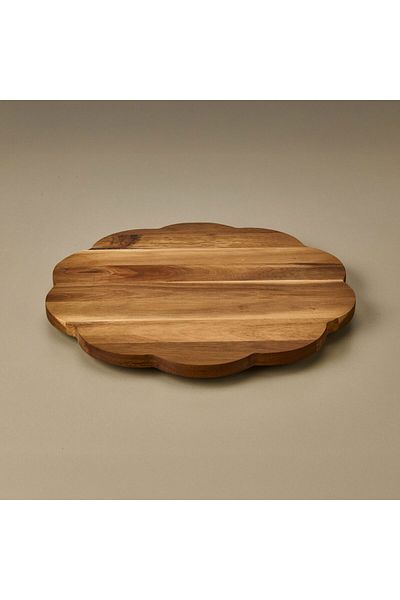 ASPARTAM Acacia Wavy Rotating Presentation Stand - Brown - 35 cm