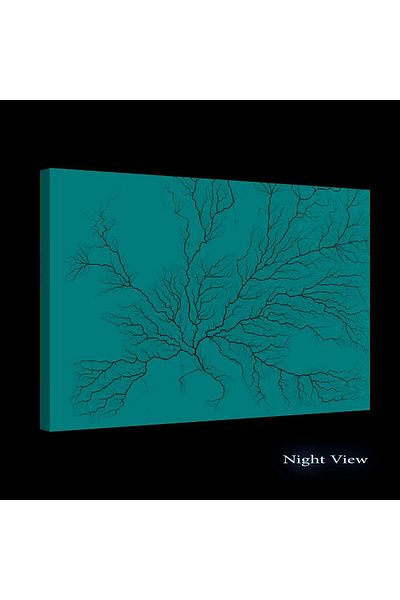 startonight Tablou DualView Startonight Copac Harta Roz Drum catre Roma, luminos in intuneric, 80 x 120 cm