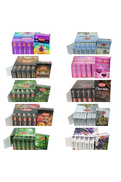 10 paket karışık aroma hem geri akış konik tütsü