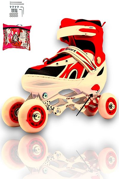 MUBX Children's Skating Practice Skates 2+2, 2+1 Adjustable Wheel and Numbered Beginner Skates