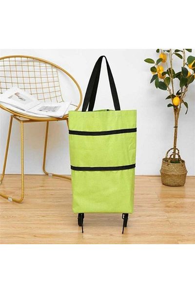 FOXMAG24 Shopping bag, equipped with wheels, foldable, zipper closure, with support stand