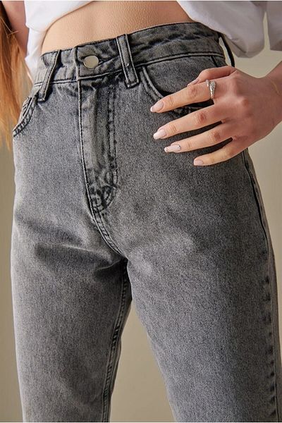 SHEVEGA Smoked Lycra High Waist Mom Jean Jeans