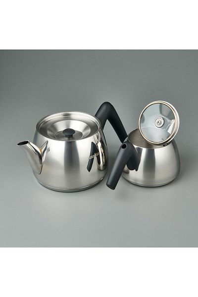 MATMEL Aquamarine Medium Size Teapot - Inox / Black - 1 Lt + 2,1 Lt