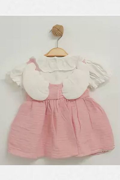 minuma Baby Girl Muslin Back Wing Dress 9-18 Months