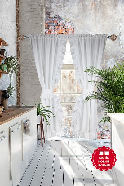 cotton maison Double Blades Poly Curtain - Vertical Ruffles
