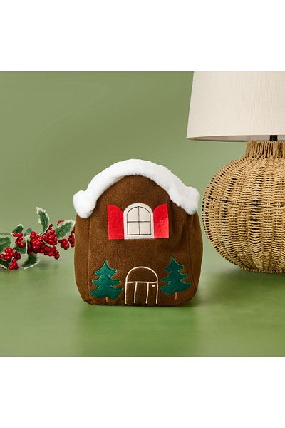 MATMEL New Year's House Figured Pillow - Brown - 22X22 cm