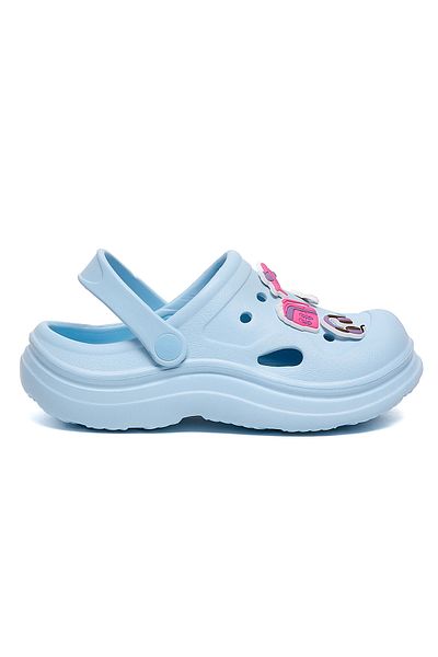 R&B Blue Jibbitz Slingback Clogs