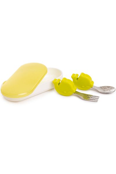 BabyCo Steel Fork Spoon Set with Storage Box